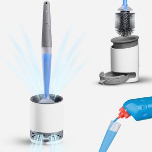 Brosse WC en silicone rechargeable avec nettoyant WC-Brosse WC en silicone avec support mural inclus - Neuf