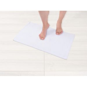 KAL-Tapis De Bain Antidérapant 100 % Coton - 43 X 61 Cm - Pour Salle De Bain Et Wc - Absorbant - Séchage Rapide - Lavable - Blanc - Neuf