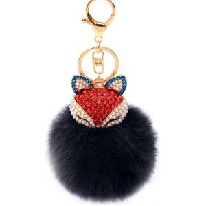Fox Trousseau de Forage de Strass Pendentif Pompon de la Décoration de la Pendaison porte-clés en Cristal de Keychain pour le Portefeuille - Neuf