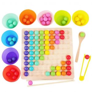 Jeu de perles &agrave; clip, trieur de couleurs, puzzle, jouet &eacute;ducatif pour l'apprentissage des math&eacute;matiques, jeu d'apprentissage pr&eacute;coce pour enfants de 3, 4 ou 5 ans, cadeau - Neuf