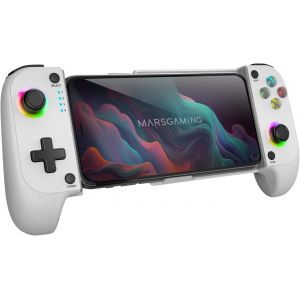 Mgpx, Manette Bluetooth 5.0 2en1, Rgb Neon, Double Vibration Et Fonction Turbo, Support Smartphone Jusqu'à 6.8"", Manette Multifonction Compatible Pc, Android, Ios Et Consoles, Usb-C,Blanc - Neuf