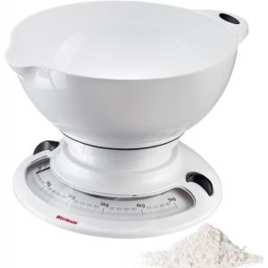 Cmws-Balance De Cuisine Avec Bol - Ensemble Pratique Pour Peser Les Ingrédients Pour La Pâtisserie Ou La Cuisine, Empilable, Bol Mélangeur 2,3 Litres, Balance Blanche - Neuf