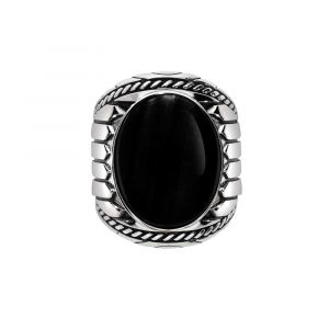 Bague Homme Argent Onyx Indiana - Neuf