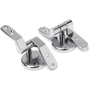 Charni&egrave;res pour WC universelles, Paire de charni&egrave;res de rechange r&eacute;glables en laiton pour tablette si&egrave;ge WC en bois, si&egrave;ges WC Mdf - chrom&eacute;s - Neuf