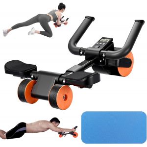 Roue Abdominale À Rebond Automatique Avec Tapis De Fitness[Conception À Trois Roues]Abdos Musculation Appareil Sport Maison, Roulette Abdominaux, Gym Accessoires Pour Hommes Et Fem[Ela710014] - Neuf