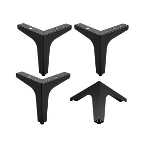 (Noir) 4 Pieds De Meubles En Métal, Pieds De Meubles Triangulaires 4"" 10 Cm Pour Canapé, Table Basse, Meuble Tv Et Autres Pieds De Meubles. - Neuf