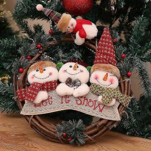 Couronne de Noël suspendue pendentif décorations,bonhomme de neige décorations de Noël,porte de Noël - Neuf