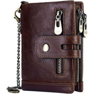 Portefeuille Homme Cuir V&eacute;ritable Avec Blocage Rfid Portefeuille Avec 2 Poches &Agrave; Monnaies (Fen&ecirc;tre Id) 2 Compartiment &Agrave; Billets 13 Porte-Carte De Cr&eacute;dit Multi-Poches Portefeuille F&ecirc;te Cadeau - Neuf