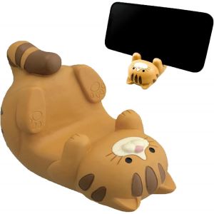 JGD-Funny Cat Holder Support Universel pour T&eacute;l&eacute;phone Portable pour Bureau, Support Telephone Bureau, Porte Telephone, Portable Support Smartphone, Universal Cell Phone Holder Cat (Brun) - Neuf