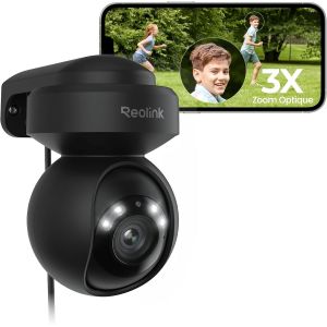 5Mp Ptz Outdoor Wifi Surveillance Camera Optical Zoom 3X Automatic Tracking Human Detection Night Vision Color 2.4Ghz 5Ghz Audio Bidirectional Cloud, E1 Outdoor Black - Neuf