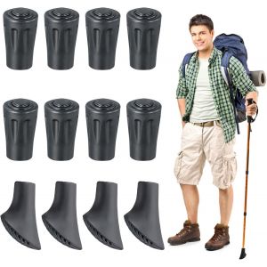Letnerny-Embout Baton Marche Nordique, 12 Pièces Embout Canne De Marche En Caoutchouc, Diamètre De 10-11 Mm, Pièces De Rechange Pour Bâtons De Randonnée Pour Asphalte, Gravier, Montagnes, Randonnée - - Neuf