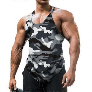 Camouflage Été Fitness Débardeur Hommes Musculation Nouveaux Gymnases Vêtements Fitness Hommes Chemise Slim Fit Gilets Maille Maillots Muscle Tops - Neuf