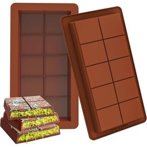 Tianyi-Lot De 2 Moules &Agrave; Chocolat En Silicone Profonds Avec 10 Cavit&eacute;s Pour Chocolat, Praline, Bonbons - Neuf