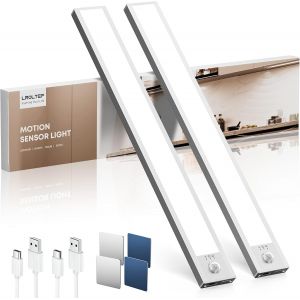 Reglette Led Lampe Cuisine Sous Meuble Avec Detecteur De Mouvement Interieur - 30Cm 2200Mah Lumiere Placard Sans Fil Rechargeable - Eclairage Veilleuse Pour Dressing Escalier Armoire | 2 Pack - Neuf