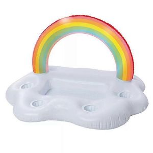 Piscine Eau Boisson Plateau Gonflable Arc-En-Ciel Nuage Bar D'eau Arche Arc-En-Ciel Arc-En-Ciel Porte-Gobelet Baignoire Boisson Porte-Gobelet - Neuf