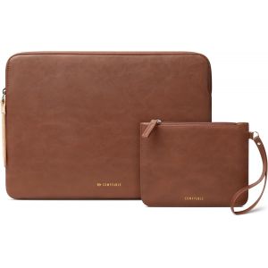 Housse En Cuir Pour Ordinateur Portable Avec Pochette Pour Accessoires - Neuf