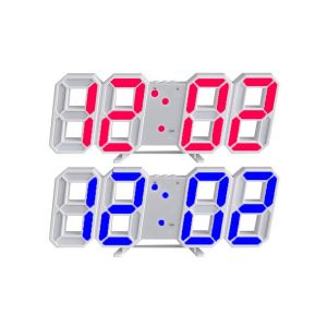 Lot de 2 r&eacute;veils muraux num&eacute;riques LED 3D avec contr&ocirc;le via application pour chambre - Bleu - Neuf