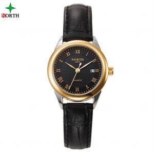 30m &Eacute;tanche Femmes Femme Quartz Analogique Montre Bracelet En Cuir Rond Montre-Bracelet Noir Or - Neuf