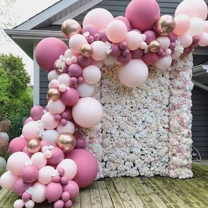 96 ballons en latex à l'hélium (costume rétro rose rouge) pour enfants, filles, femmes, anniversaire, mariage, baby shower, baptême, décoration de fête - Neuf