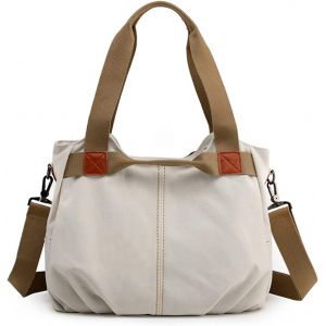 CAUC-Toile Sacoche Sac a Main Femme Sacs Cabas Port&eacute;s Epaule R&eacute;tro Sac D'&eacute;paule pour Achats F&ecirc;te &Eacute;cole Voyage Travail Crossbody Bag - Neuf