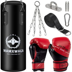 Enfants Sac De Frappe Suspendu Non-Rempli, 2 Ft Lourd Sac De Boxe Avec Gants De Boxe 6oz, Set De Boxing Du Junior Pour 3-12 Ans - Neuf