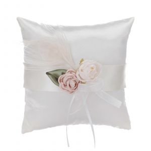 Beau Panier De Fleurs De Mariage En Soie, Coussin D'anneau, Fleur De Dentelle Blanche Ivoire, Panier De Demoiselle D'honneur, Mariage De Style Western (Coussin D'anneau Blanc Ivoire) - Neuf