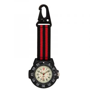 Montre De Taille Portable Rouge Et Noire Avec Fermoir Pour Sac À Dos, Pendentif En Nylon Pour Infirmière, Alpinisme En Plein Air, Travail, Apprentissage, Chronographe - Neuf