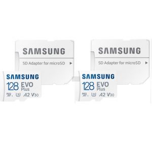 2PCS Micro SD Samsung EVO Plus 128Go Carte mémoire MB-MC128SA/EU 160Mb/s A2 / Vidéo Class V30 / UHS-I U3 / Class10 - microSDXC + adaptateur SD - Neuf