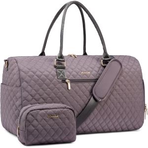 KALANKA-- Sac de sport pour femme, weekender, voyage, accouchement et h&ocirc;pital, sac &agrave; main, sac de sport, sac de sport, sac &agrave; main, sac de sport, &eacute;tanche, sac &agrave; main en avion, Violet/gris, M, Casual - Neuf