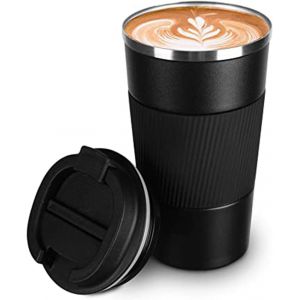 ERYI-Tasse Café Mug Isotherme De Voyage Isolée Thermo En Acier Inoxydable Tasse Voiture Etanche Sans Bpa Tasse Thermique Avec Couvercle Chaud Et Froid (510Ml, Noir) - Neuf