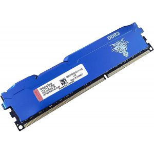 Ram DDR3 4go 1600MHz PC3-12800 Udimm CL11 Non-ECC Unbuffered 1.5V 2Rx8 Double Rang 240 Pin Mémoire Ram Barette pour Ordinateur de Bureau (Bleu) - Neuf