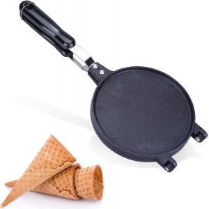 KALANKA-Gaufrier de cornet, Gaufrier à Cornets de Glace,gaufrier gaufrette, gauffrier multifonctions,gaufrier antiadhésif cone maker crêpière à gaz pour omelette de ornets de crème glacée, 17cm - Neuf