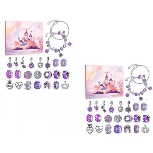 Bracelet &agrave; breloques calendrier de l'Avent de No&euml;l - Compte &agrave; rebours de 24 jours - Neuf