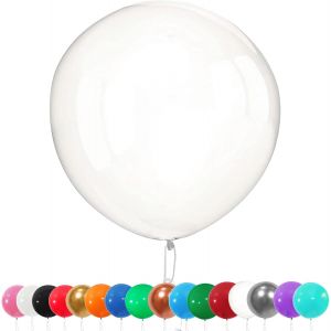 SJZG-Lot De 6 Ballons G&eacute;ant En Latex, 90Cm Grand D&eacute;corations Ballon Transparent, Helium Ballon Pour F&ecirc;te, Anniversaire, Mariage, Bapt&ecirc;me, No&euml;l, Carnaval, C&eacute;r&eacute;monie - Neuf