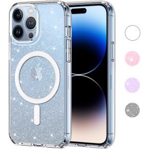 Ayu-Coque Magnétique À Paillettes Pour Iphone 15 Pro Max 6,7U201d Compatible Avec Magsafe Étui Housse Glitter Souple Tpu Bumper Pc Back Transparente Brillant Cristal Cover Pour Iphone 15 Pro Max Cas - Neuf