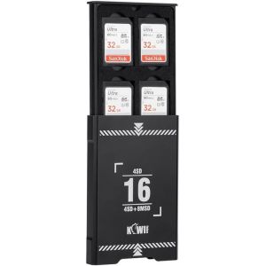 KALANKA-Étui pour cartes mémoire 16 emplacements pop-up en aluminium résistant aux chocs pour 8 cartes micro SD et 8 cartes SD avec cordon - Neuf
