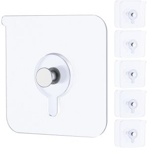 Eryi-10 Pcs Accroche Tableau Sans Percer, Crochets Adhésifs Muraux Lourds 15kg Accroche Tableau Sans Percer Crochet Mural Transparent Étanche Imperméables Crochets Adhésifs Salle De Bain Cuisine - Neuf