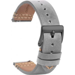 20mm Leather Strap Watch-Replacement Watch Straps Quick Release Black Soft Sport For Men Women-Smart Watches Connected Buckle Clasp-18mm 19mm 21mm 22mm.[U1348] - Neuf