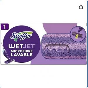 Swiffer WetJet Lingette Lavable en Micro-Fibre Multi-Surfaces, R&eacute;utilisable et Lavable en Machine, Sans Traces ni R&eacute;sidus, Pour Tous Types de Sols - Neuf