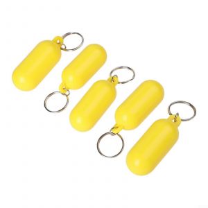 5pcs Porte-Cl&eacute;s Flottant Pour La Baignade Et La P&ecirc;che - Abs L&eacute;ger Design, De Couleur Jaune Vif, Durable Et Imperm&eacute;able &Agrave; L'eau - Neuf