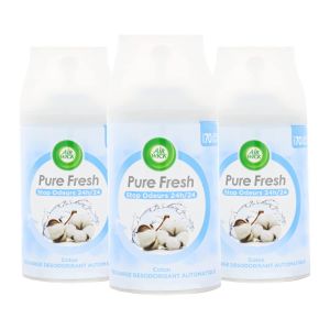 Air Wick Pure Fresh Coton Frais &ndash; Recharge D&eacute;sodorisant A&eacute;rosol 250 ml &ndash; ( x3 ) - Neuf