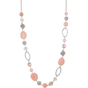Kal-Collier Long De Perles En Argent - Collier Boheme Long Avec Perles De Cristal Et De Pierre Bijoux Fantaisie - Belle Idée De Cadeau De Fête Des Mères - Neuf