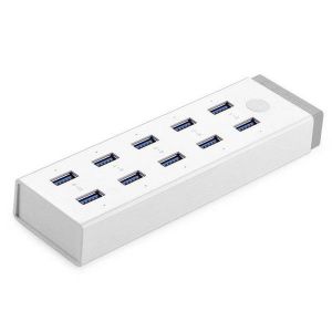 Hub USB 3.0 10 ports CR117 avec adaptateur secteur 12 V 4 A pour ordinateur portable et PC - Neuf