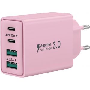 Kalanka-Chargeur Usb C, 40w 4 Port Prise Chargeur Rapide Usb C, 2pack Multiple Secteur Double Pd+Qc 3.1a Type C Adaptateur Pour Iphone 16 15 14 13 12 11 Pro Max 8 7 6s Plus Mini Se, Ipad, Samsung Gal - Neuf