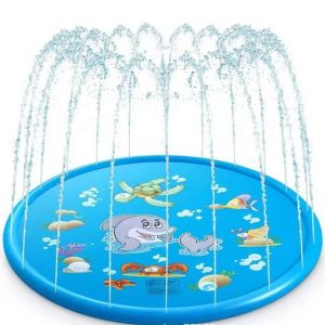 Tapis De Jeu Aquatique Gonflable 170cm &ndash; Splash Pad Ext&eacute;rieur, Arrosage Jardin, Piscine D'&Eacute;t&eacute;, Jet D'Eau Amusant - Neuf