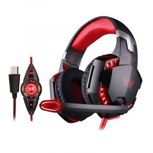 Casque de jeux - &Eacute;couteurs KOTION EACH G9000 3.5mm avec Microphone LED pour Tablette T&eacute;l&eacute;phone Portable - Rouge - Neuf