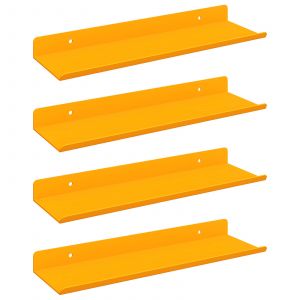 vidaXL &Eacute;tag&egrave;re Murale 4 pcs Jaune moutarde 30 x 9 x 2,5 cm - Neuf