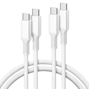 Thef-Cable Usb C Iphone 16 15 Pro Max,Câble Chargeur Usb C Vers Type C 100w 2m 2-Pack,Cordon Charger Alimentation Pour Macbook,Ipad 10 Air 4 5 Mini 6 7,Samsung A13 A33 A34 A42 A55,Z Flip Fold - Neuf