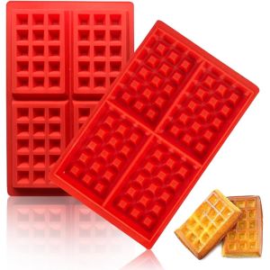 Kal-Moules À Gaufres En Silicone,Moule À Gaufres,Moule À Gaufres Rectangulaire En Silicone Pour Gâteau,2 Pièces Moule À Chocolat Moule À Cake Antiadhésif, Moule À Gaufres Silicone Gâteau,27,8 X 18 X - Neuf