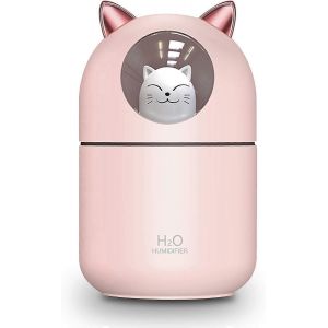 Nouveau produit,Humidificateur pour chat Humidificateur à brume fraîche pour la maison,Veilleuse mignonne pour chat pour chambre à coucher essentielle - Neuf